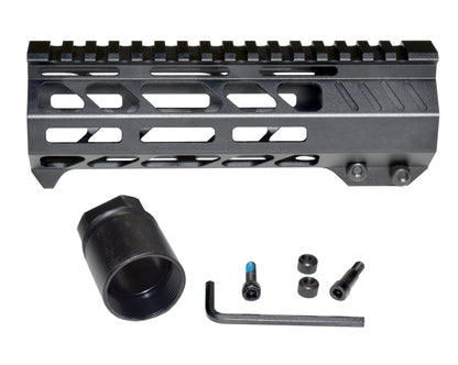 Lightweight 7" M-LOK Free Float Handguard for AR-10 DPMS 308 High Profile, with easy mount barrel nut and integrated handstop