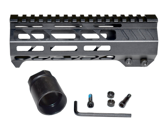 Lightweight 7" M-LOK Free Float Handguard for AR-10 DPMS 308 Low Profile, with easy mount barrel nut and integrated handstop
