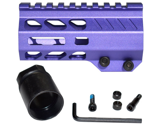 Super Slim 4.2" Pistol Length M-LOK Free Float Handguard for AR-15 and AR Pistols, Purple
