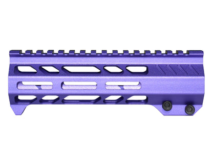 Super Slim 7" M-LOK Free Float Handguard for AR-15 223/5.56 and AR Pistols, with Integrated Fore-End Hand Stop. Purple