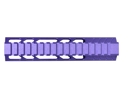 Super Slim 7" M-LOK Free Float Handguard for AR-15 223/5.56 and AR Pistols, with Integrated Fore-End Hand Stop. Purple