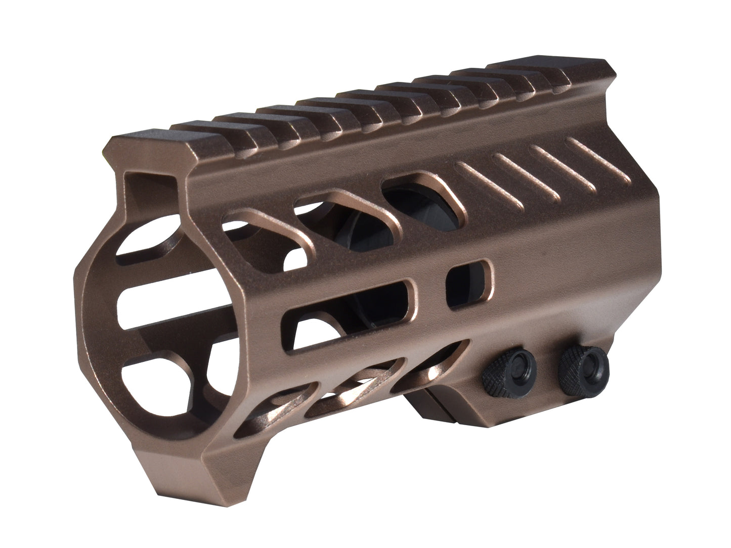 Super Slim 4.2" M-LOK Free Float Handguard for AR-15 223/5.56 and AR Pistols, with Integrated Fore-End Hand Stop, Brown