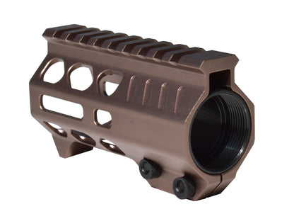 Super Slim 4.2" M-LOK Free Float Handguard for AR-15 223/5.56 and AR Pistols, with Integrated Fore-End Hand Stop, Brown