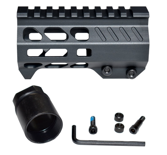 Super Slim 4.2" M-LOK Free Float Handguard for AR-15 223/5.56 and AR Pistols, with Integrated Fore-End Hand Stop