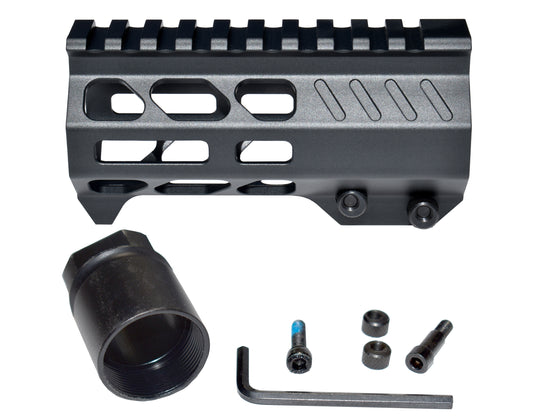 Super Slim 4.5" M-LOK Free Float Handguard for AR-15 223/5.56 and AR Pistols, with Integrated Fore-End Hand Stop