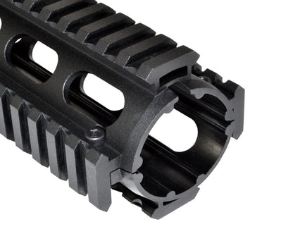 2 Piece Drop In Handguard Quad Rail Mount 8.75" Mid Length, for AR-15 .223 / 5.56 with Round End Cap