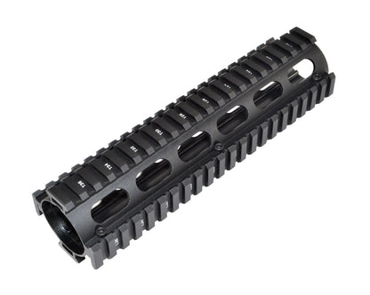 2 Piece Drop In Handguard Quad Rail Mount 8.75" Mid Length, for AR-15 .223 / 5.56 with Round End Cap