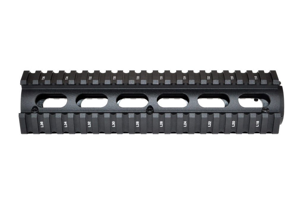 2 Piece Drop In Handguard Quad Rail Mount 8.75" Mid Length, for AR-15 .223 / 5.56 with Round End Cap
