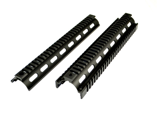 2 Piece Drop In Handguard Quad Rail 12" Rifle Length for .223 and 5.56 (Fits Round End Cap)