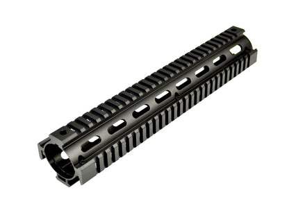 2 Piece Drop In Handguard Quad Rail 12" Rifle Length for .223 and 5.56 (Fits Round End Cap)