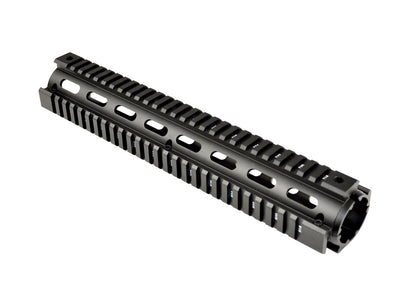 2 Piece Drop In Handguard Quad Rail 12" Rifle Length for .223 and 5.56 (Fits Round End Cap)