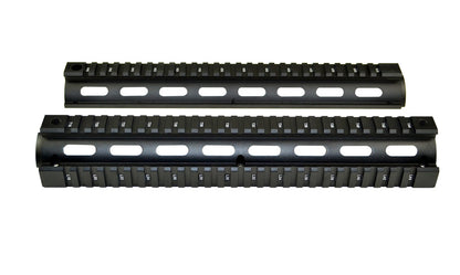 2 Piece Drop In Handguard Quad Rail 12" Rifle Length for .223 and 5.56 (Fits Round End Cap)