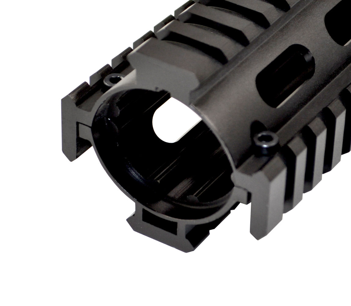 Fits 6.75" to 7". 2 Piece Drop In Handguard Quad Rail 6.7" Carbine Length with Extended Top Rail for .223 and 5.56