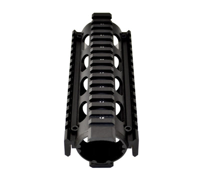 Fits 6.75" to 7". 2 Piece Drop In Handguard Quad Rail 6.7" Carbine Length with Extended Top Rail for .223 and 5.56