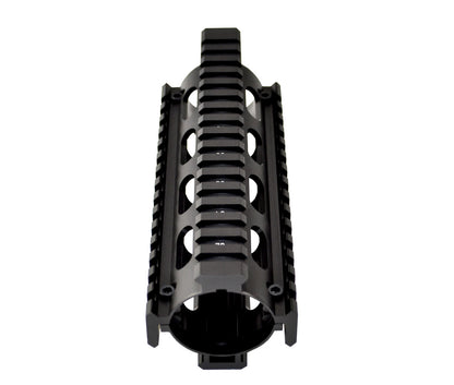 Fits 6.75" to 7". 2 Piece Drop In Handguard Quad Rail 6.7" Carbine Length with Extended Top Rail for .223 and 5.56