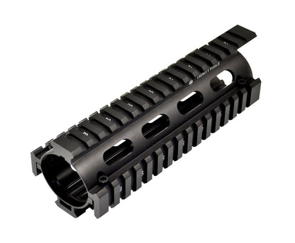 Fits 6.75" to 7". 2 Piece Drop In Handguard Quad Rail 6.7" Carbine Length with Extended Top Rail for .223 and 5.56
