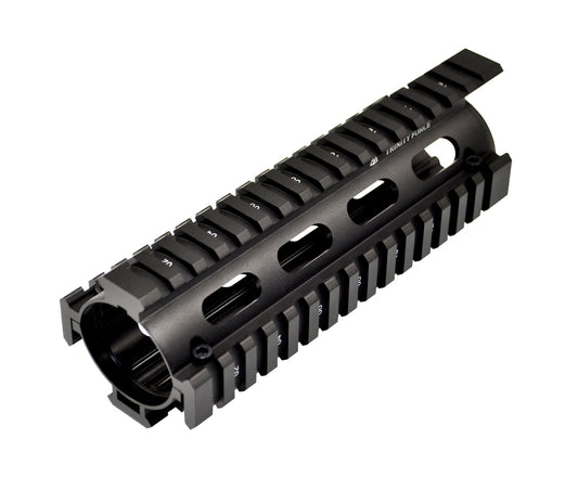 Fits 6.75" to 7". 2 Piece Drop In Handguard Quad Rail 6.7" Carbine Length with Extended Top Rail for .223 and 5.56