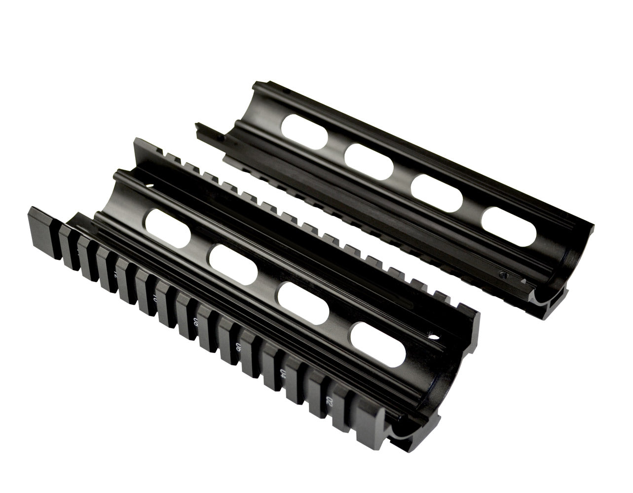 Fits 6.75" to 7". 2 Piece Drop In Handguard Quad Rail 6.7" Carbine Length with Extended Top Rail for .223 and 5.56