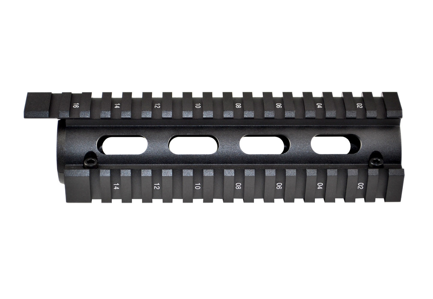 Fits 6.75" to 7". 2 Piece Drop In Handguard Quad Rail 6.7" Carbine Length with Extended Top Rail for .223 and 5.56
