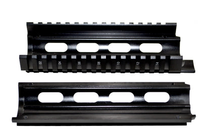 Fits 6.75" to 7". 2 Piece Drop In Handguard Quad Rail 6.7" Carbine Length with Extended Top Rail for .223 and 5.56