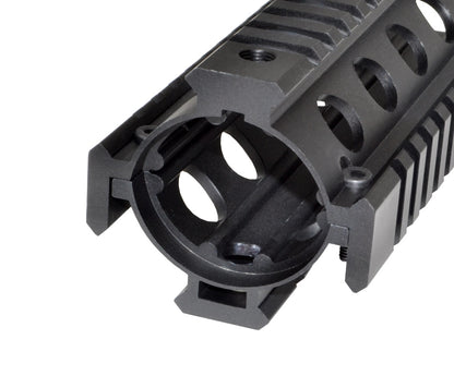 6.75 inch to 7 inch Carbine Length - 2 Piece Drop In Aluminum Handguard Quad Rail Mount for .223 / 5.56 with Delta Ring Removal Tool