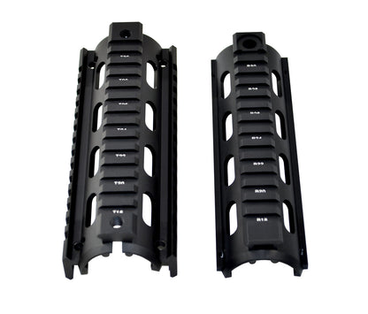 For 6.75" to 7" Carbine Length - 2 Piece Drop In Handguard Quad Rail for .223 and 5.56