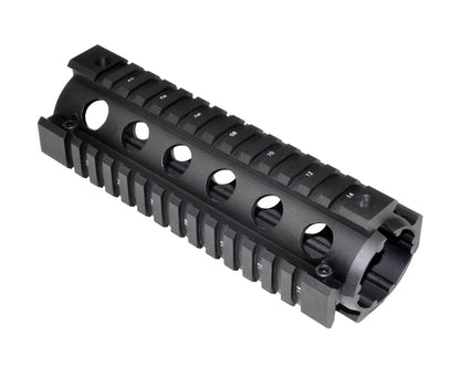 6.75 inch to 7 inch Carbine Length - 2 Piece Drop In Aluminum Handguard Quad Rail Mount for .223 / 5.56 with Delta Ring Removal Tool