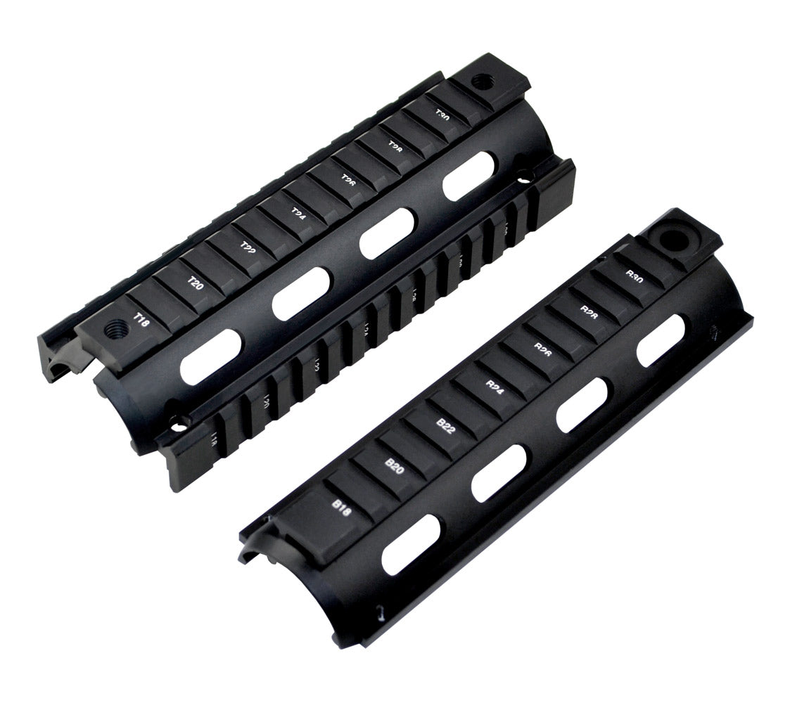 For 6.75" to 7" Carbine Length - 2 Piece Drop In Handguard Quad Rail for .223 and 5.56