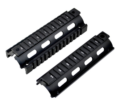 For 6.75" to 7" Carbine Length - 2 Piece Drop In Handguard Quad Rail for .223 and 5.56