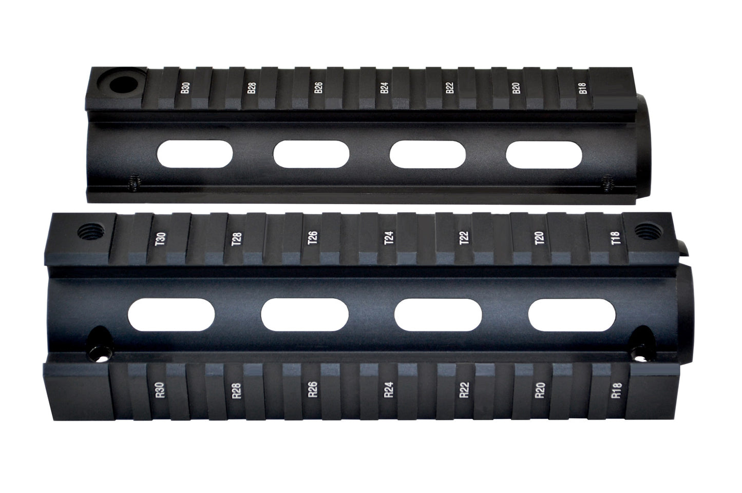 For 6.75" to 7" Carbine Length - 2 Piece Drop In Handguard Quad Rail for .223 and 5.56