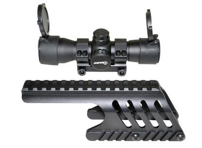 Remington 870 Shotgun Low Profile Handguard Rail Mount and 35mm Red/Green Dot Scope Combo