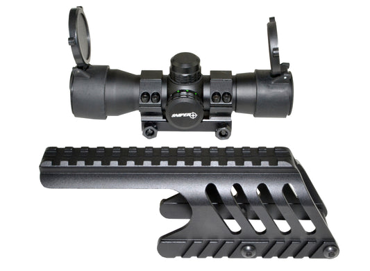 Remington 870 Shotgun Low Profile Handguard Rail Mount and 35mm Red/Green Dot Scope Combo