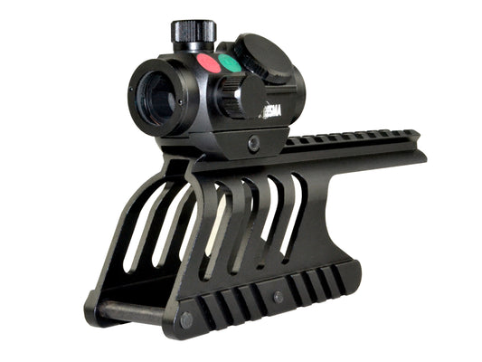 Remington 870 Shotgun Low Profile Handguard Rail Mount and Presma® Red Hawk Series 20mm Compact Reflex Red/Green Dot Scope Combo