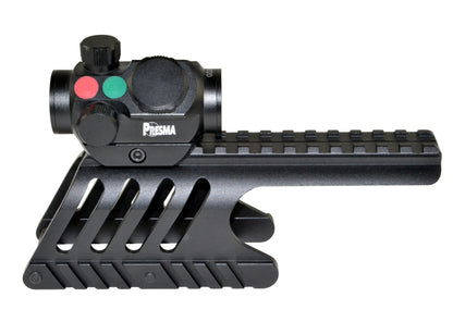 Remington 870 Shotgun Low Profile Handguard Rail Mount and Presma® Red Hawk Series 20mm Compact Reflex Red/Green Dot Scope Combo