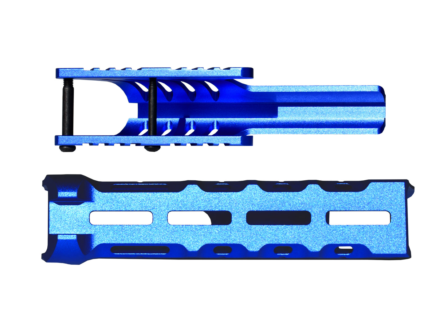 Rail Combo Set for Remington 870 12 Gauge Shotgun - Saddle Mount & Forend - Dark Blue Aluminum