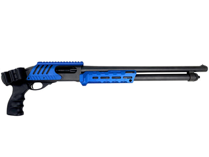 Rail Combo Set for Remington 870 12 Gauge Shotgun - Saddle Mount & Forend - Dark Blue Aluminum