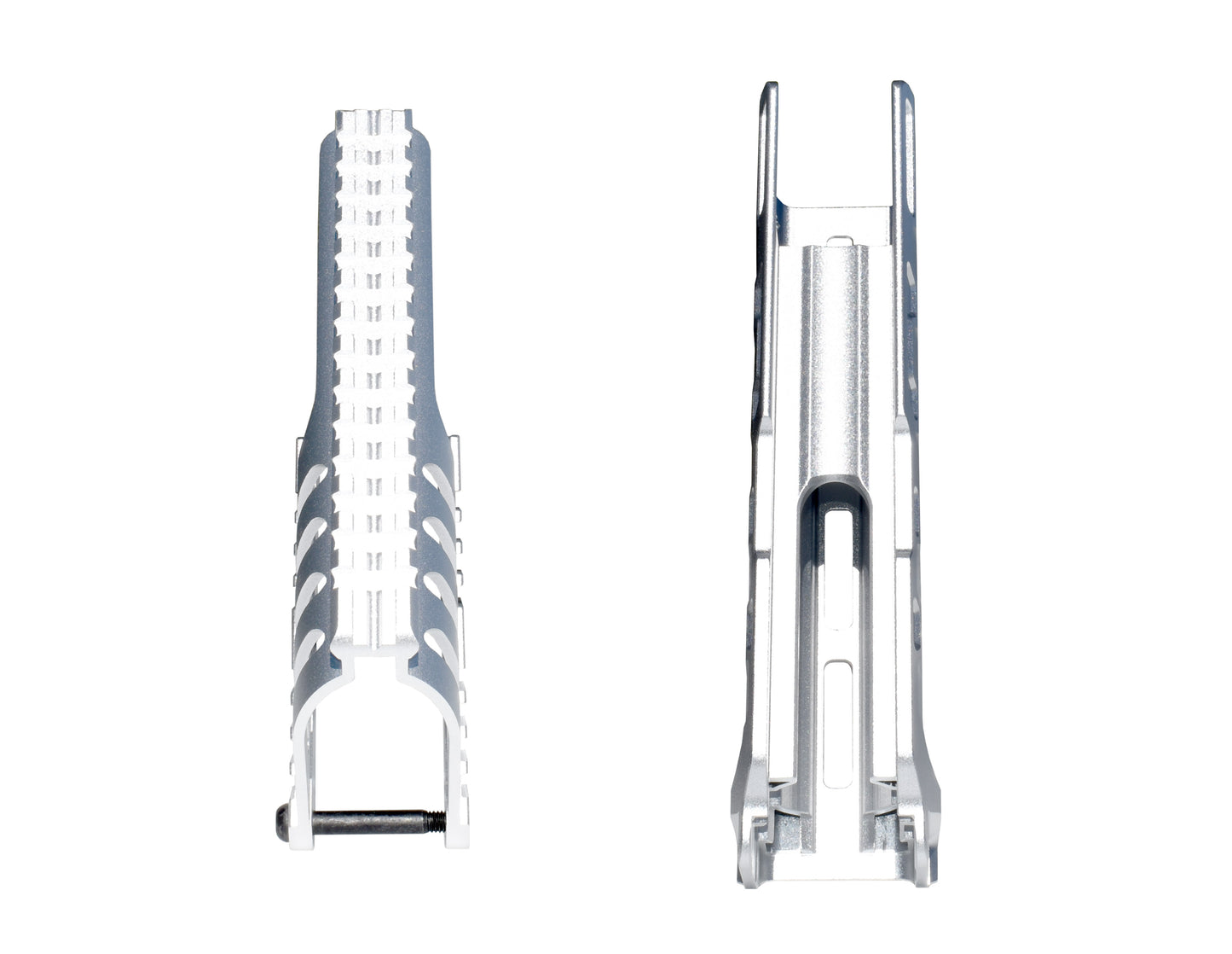 Rail Combo Set for Remington 870 12 Gauge Shotgun - Saddle Mount & Forend - Silver Aluminum