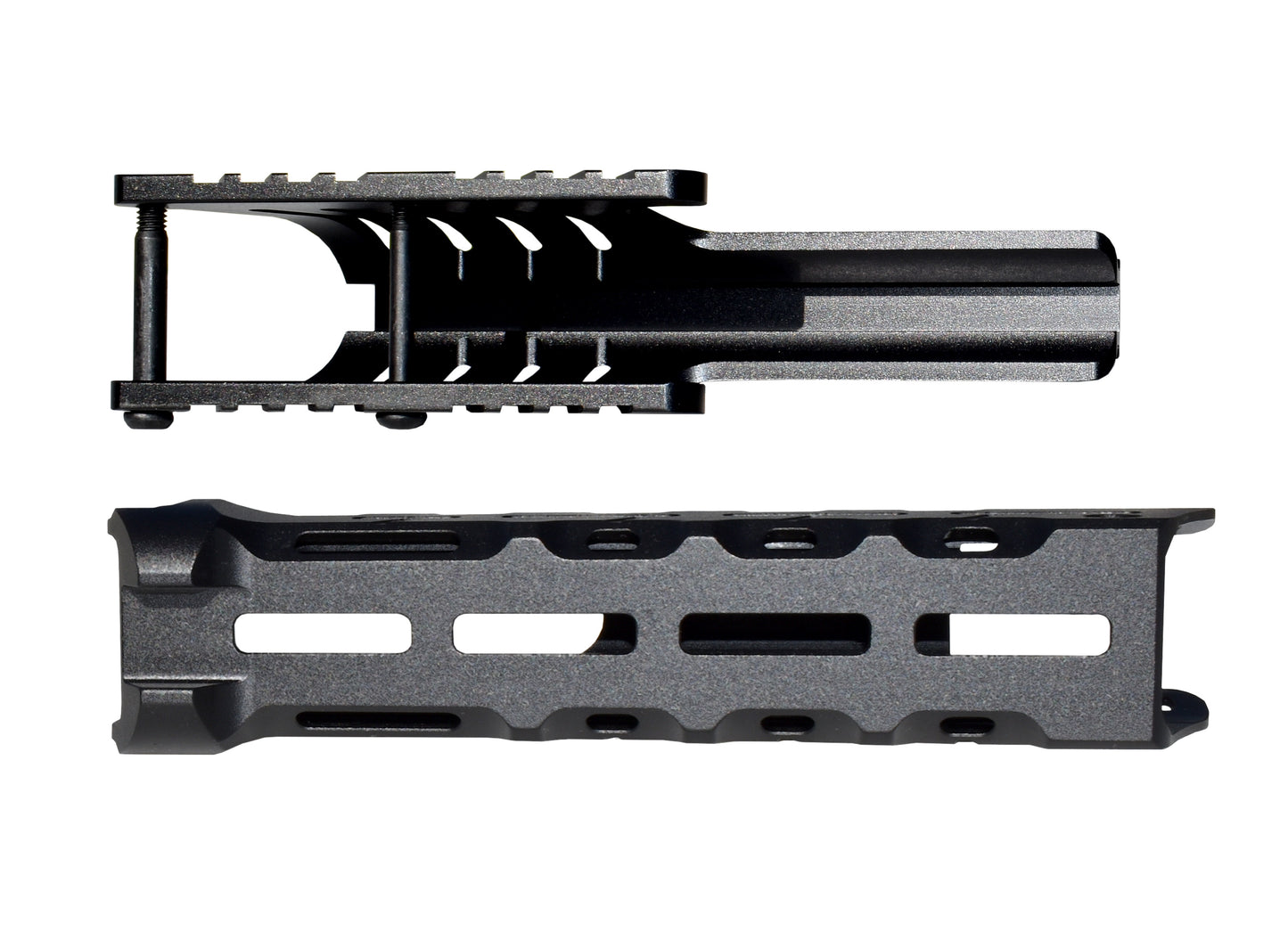 Rail Combo Set for Remington 870 12 Gauge Shotgun - Saddle Mount & Forend - Black Aluminum
