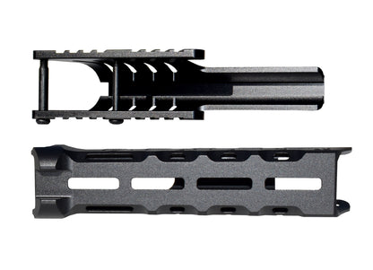 Rail Combo Set for Remington 870 12 Gauge Shotgun - Saddle Mount & Forend - Black Aluminum