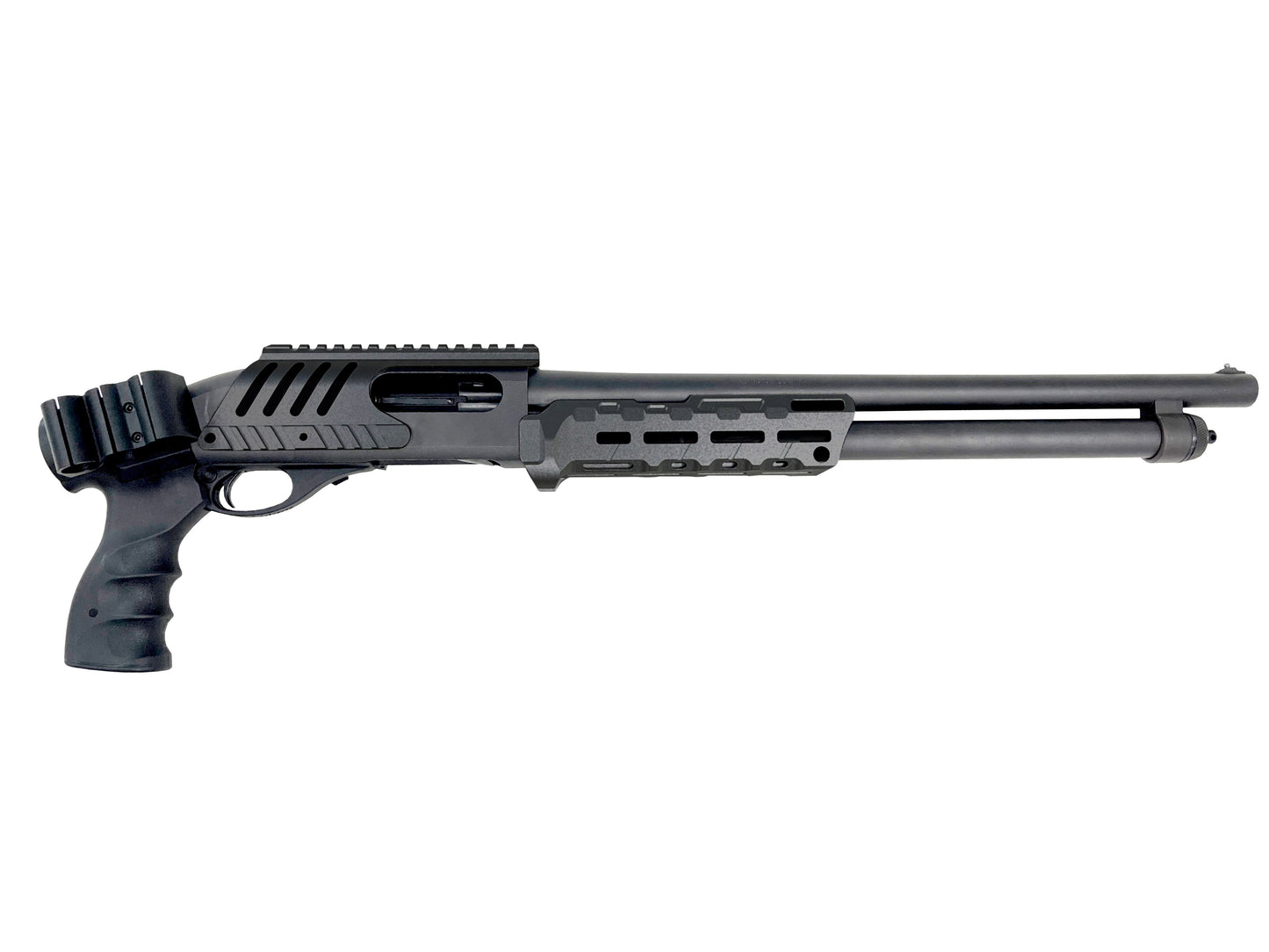 Rail Combo Set for Remington 870 12 Gauge Shotgun - Saddle Mount & Forend - Black Aluminum