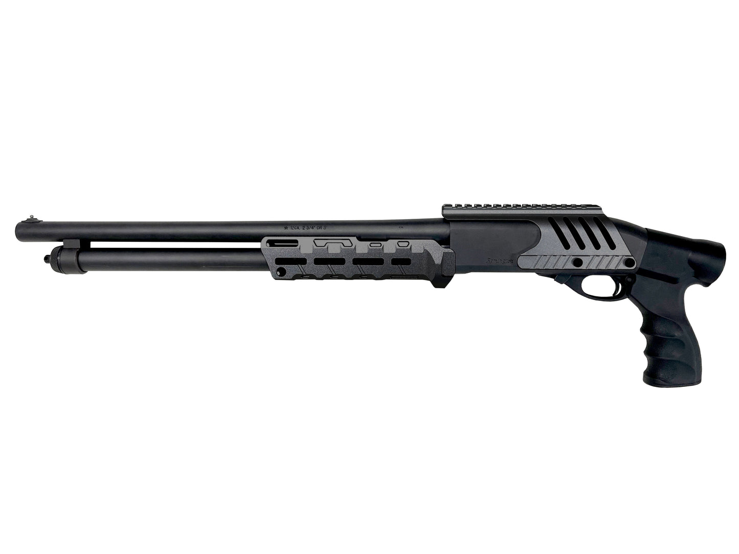 Rail Combo Set for Remington 870 12 Gauge Shotgun - Saddle Mount & Forend - Black Aluminum