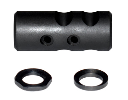 Muzzle Brake Recoil Compensator for AR-10 LR 308, 5/8"x24 thread, Shorty. Black Steel