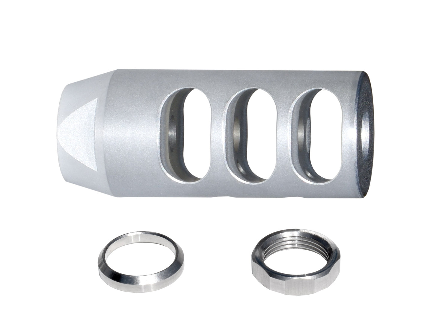 Muzzle Brake Recoil Compensator for AR-15 .223, 1/2"x28 thread with Wrenching Flats, Stainless Steel with Matte Finish
