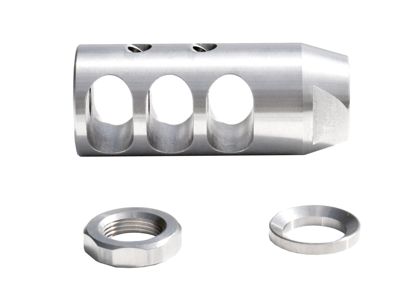 Muzzle Brake Recoil Compensator for AR-10 LR 308 5/8"x24 thread with Wrenching Flats, Stainless Steel