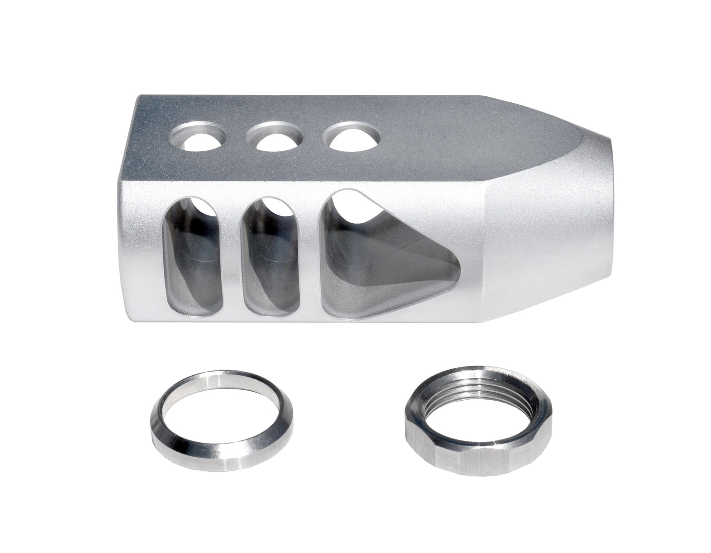 Competition Grade TankerMuzzle Brake Recoil Compensator for AR-15 .223/5.56 NATO, 1/2"x28 thread, Stainless Steel Matte