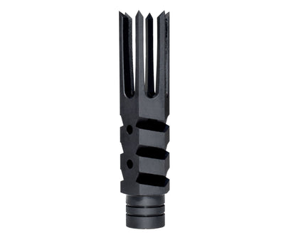 6 Prong Muzzle Brake for 1/2x28 AR-15, Steel Black