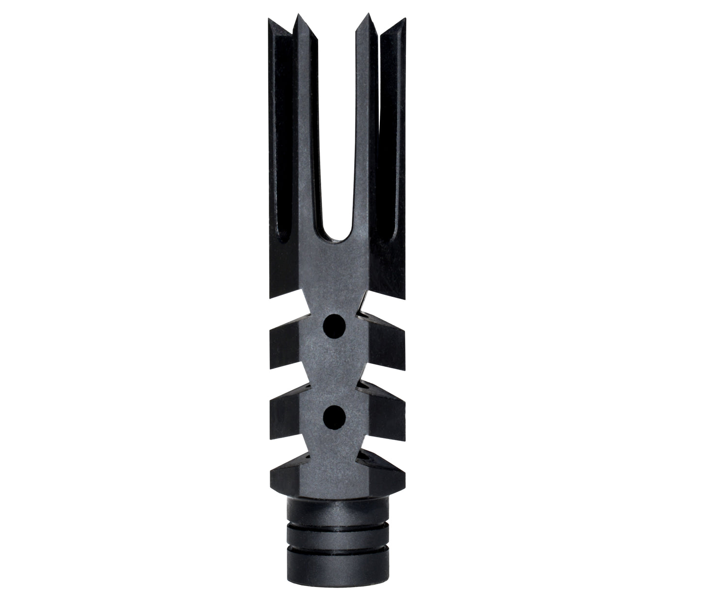 6 Prong Muzzle Brake for 1/2x28 AR-15, Steel Black