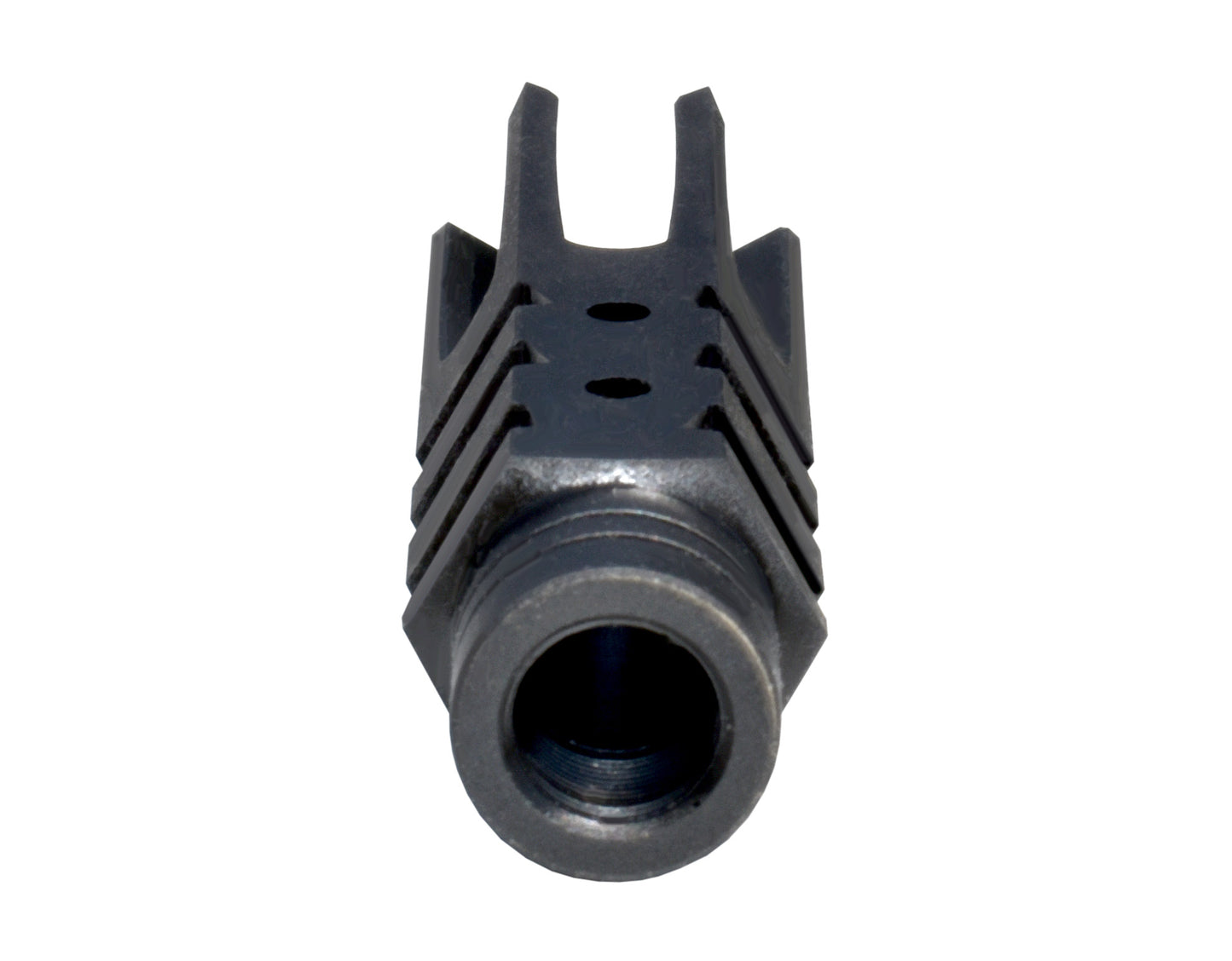 6 Prong Muzzle Brake for 1/2x28 AR-15, Steel Black