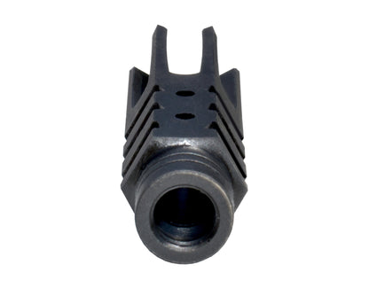 6 Prong Muzzle Brake for 1/2x28 AR-15, Steel Black