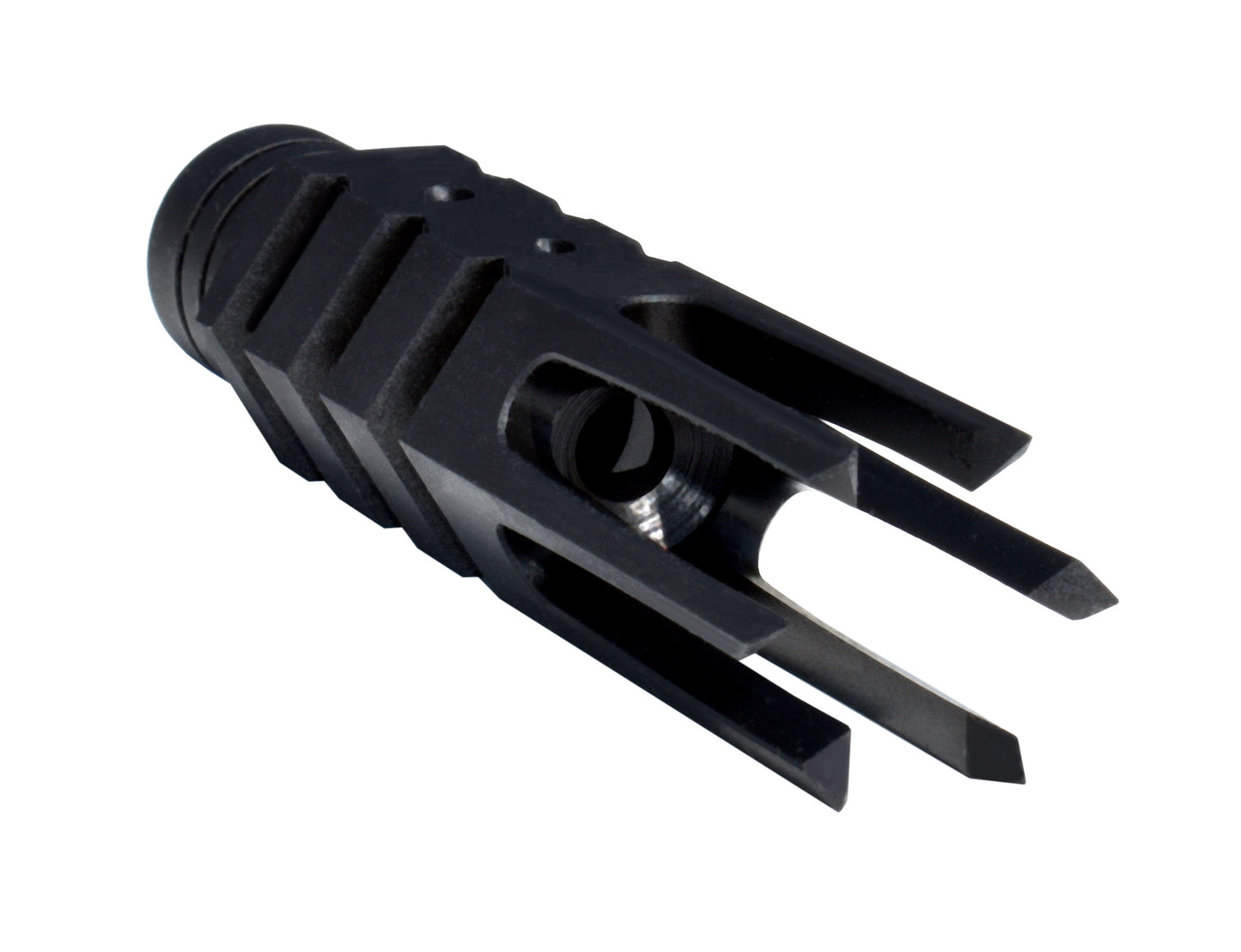 6 Prong Muzzle Brake for 1/2x28 AR-15, Steel Black